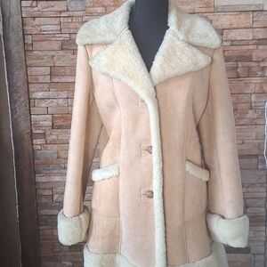 Vintage Scully Women's Suede and Shearling Coat